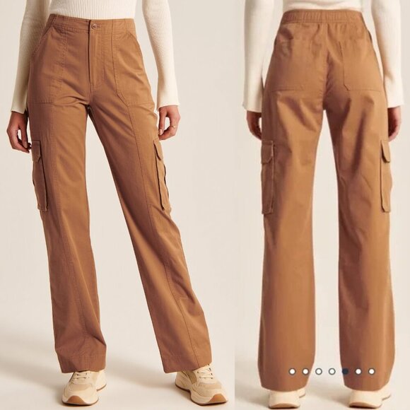 Abercrombie & Fitch Pants - Abercrombie & Fitch Brown Cotton Relaxed Straight Cargo Pants - 47007
